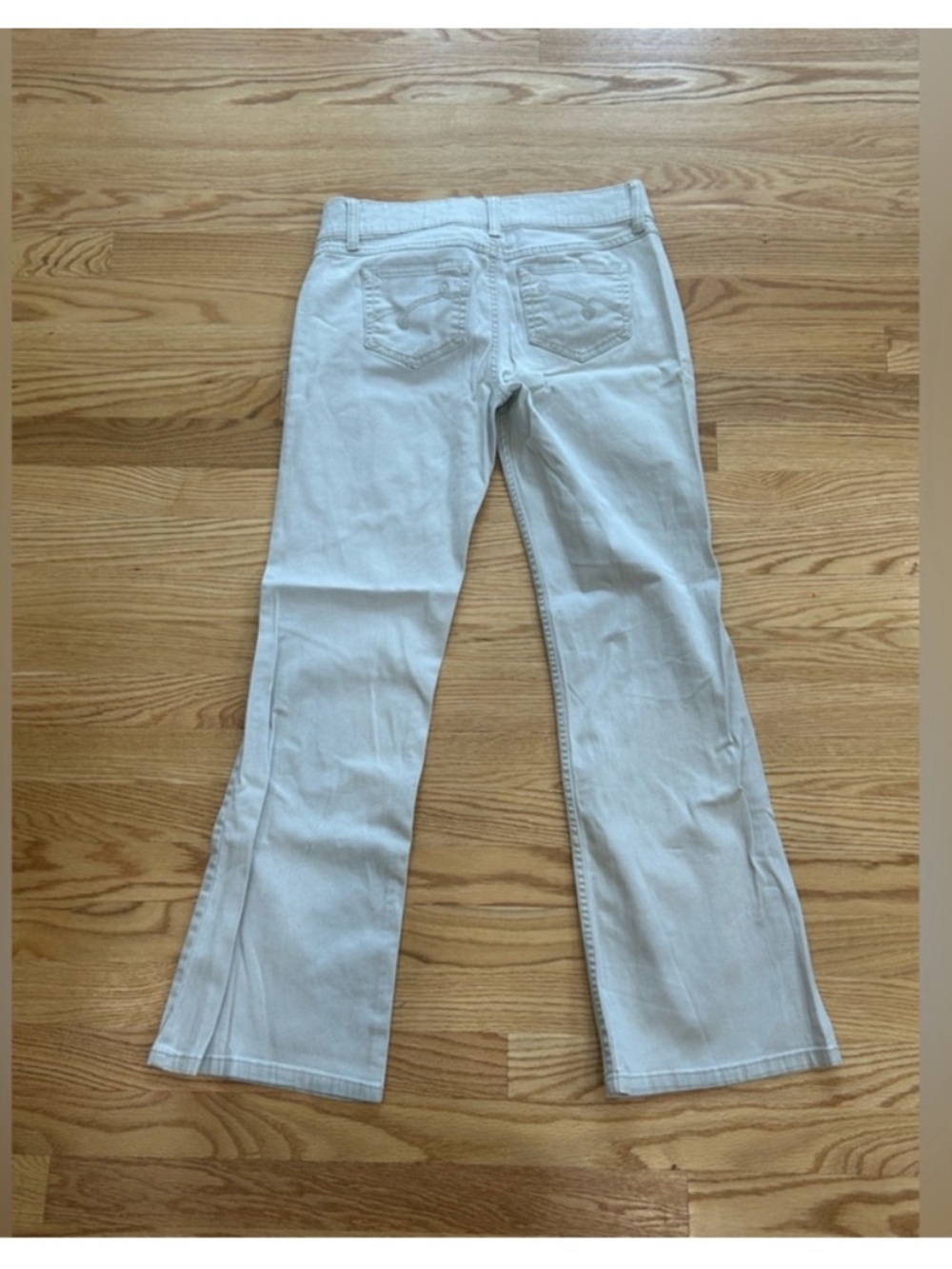 SO flared khaki tan Flared pants pockets work pants 9 short 9 petite